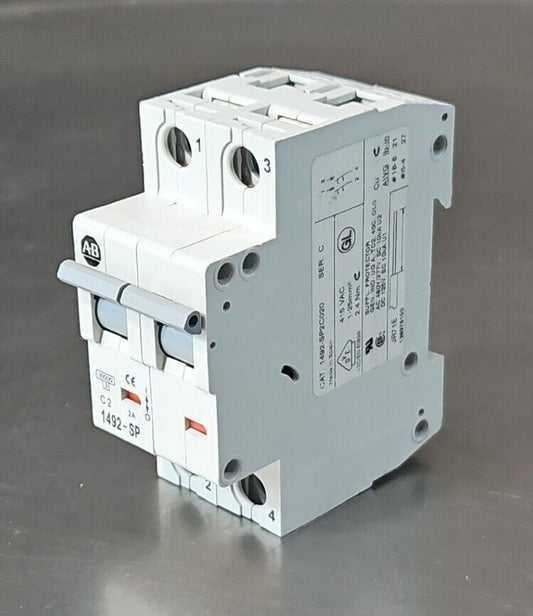 Allen-Bradley 1492-SP2C020 Circuit Breaker 2 Pole 2Amp.                    4E-25