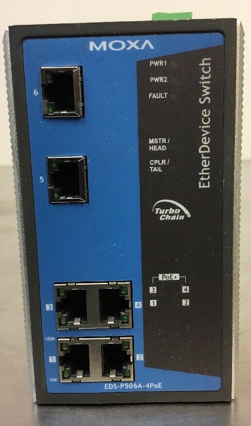 Moxa EDS-P506A-4PoE Managed Network Switch                                  3D-4