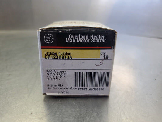 GE CR123H873A OVERLOAD HEATER MANUAL MOTOR STARTER, QTY 5.                  4A-3