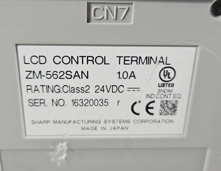SHARP ZM-562SAN LCD CONTROL 10A Display Panel                              Loc2C