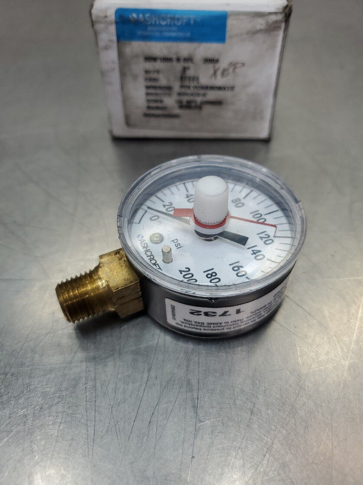 Ashcroft 20W1005 H 02L 2" Pressure Gauge Face 1/4 NPT 0-200 Psi.            6E-3