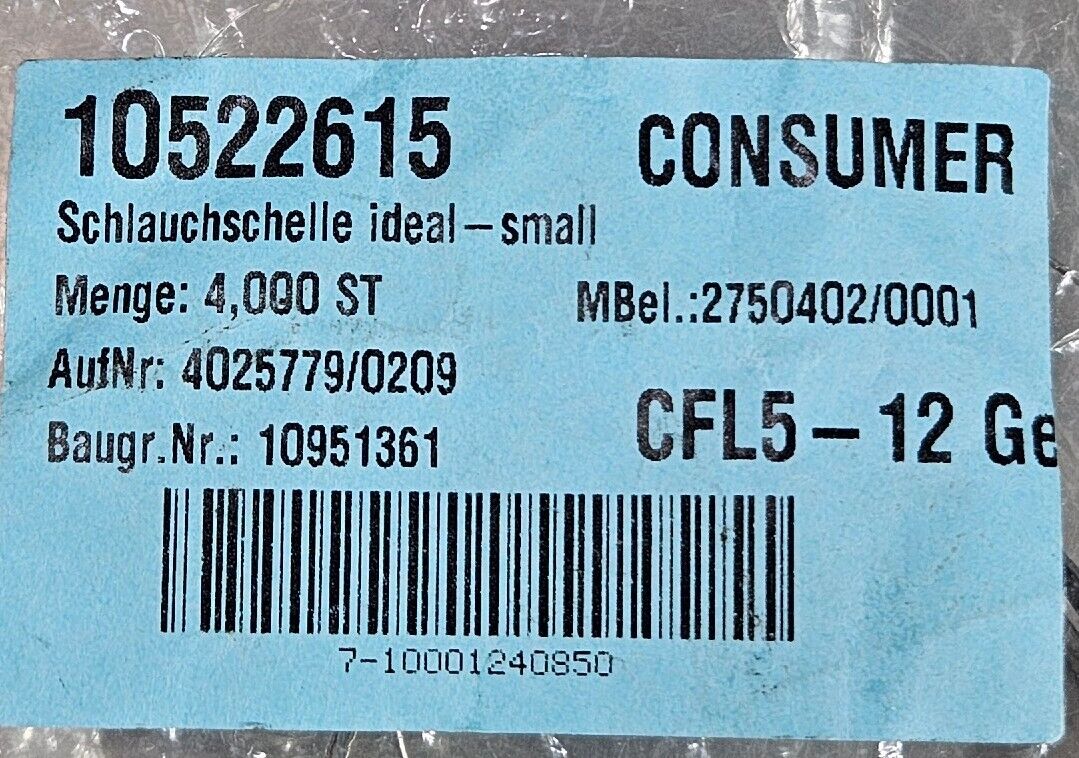 BALLUFF SCHLAUCHSCHELLE 10522615 Circle Clamps Pack of 4                Loc 5E-9