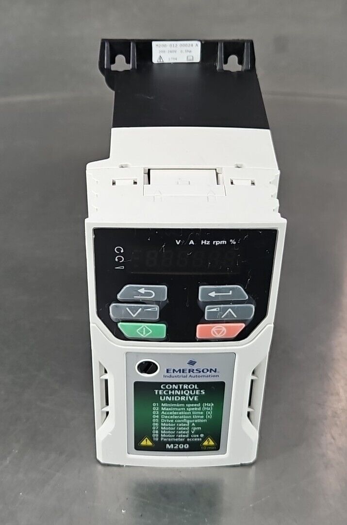 Emerson M200-012 00024A 0.5hp I/P 200-240V O/P 0-240V.                    Loc1D1