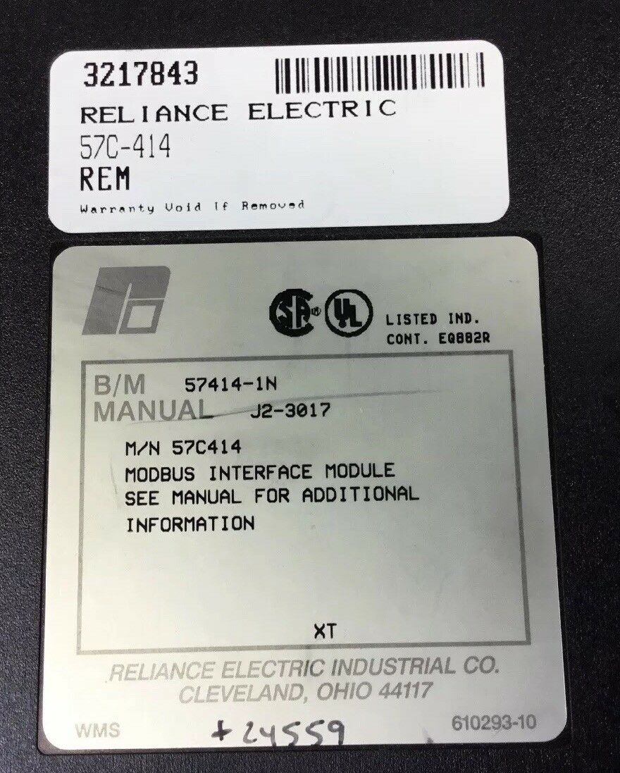 RELIANCE ELECTRIC 57C414 / 57414-1N MODBUS INTERFACE DRIVE BOARD MODULE    3D