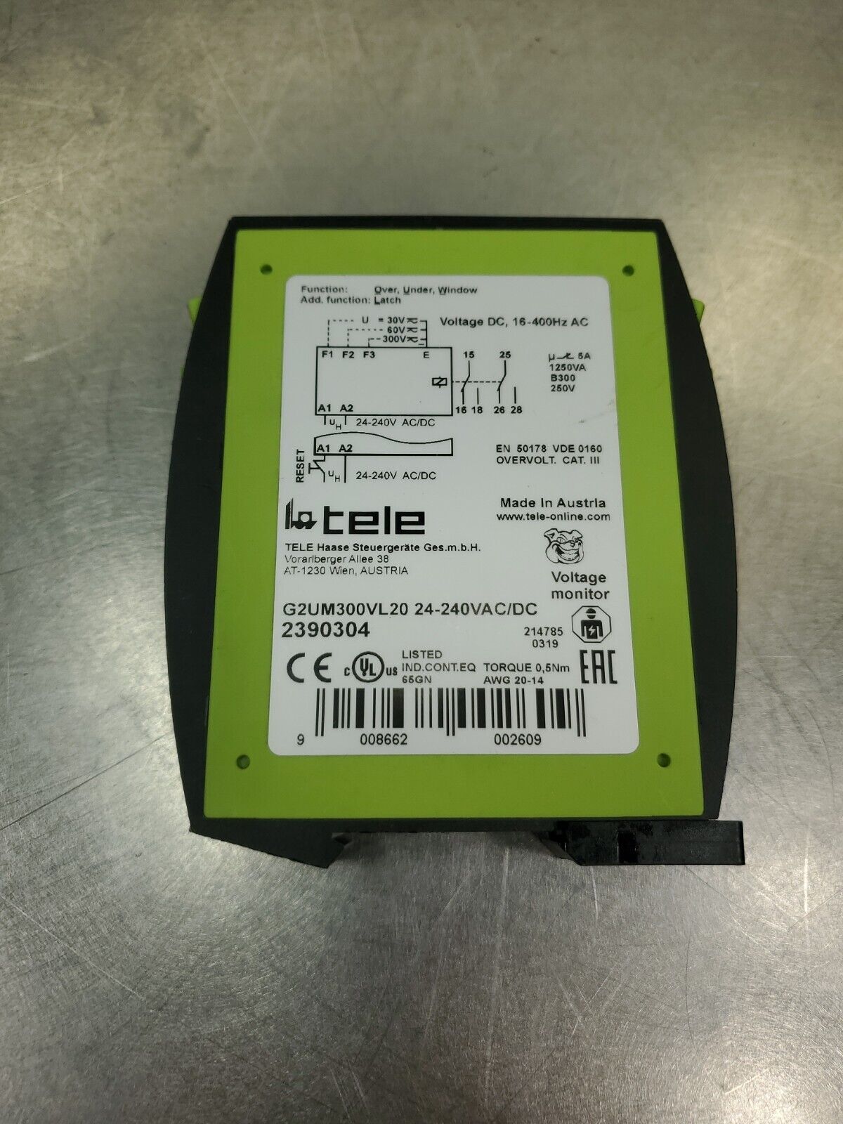 TELE G2UM300VL20 24-240 VAC/DC Voltage Monitor.                            3D-29