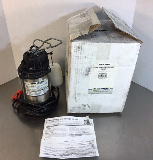 Blue Angel SSF50S 1/2 Hp Cast Iron Submersible Sump Pump w/ Automatic Switch 6E