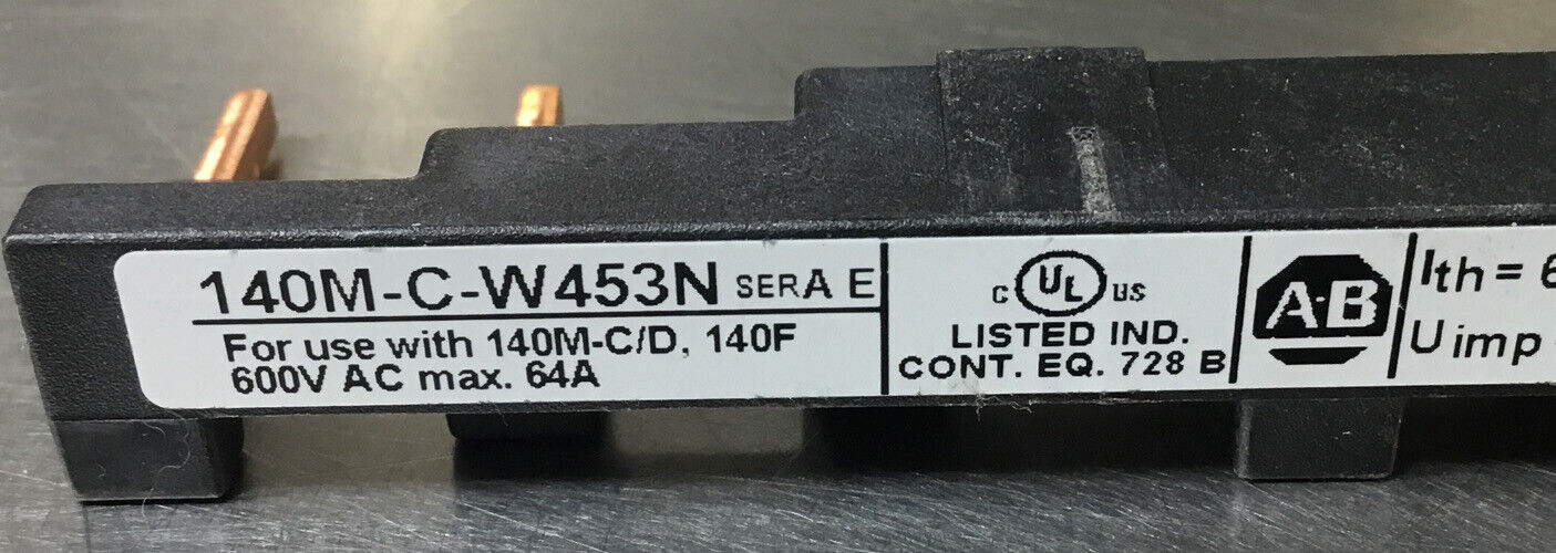 ALLEN BRADLEY  140M-C-W453N /A  COMPACT BUS BAR 600V AC Max. 64A     4C