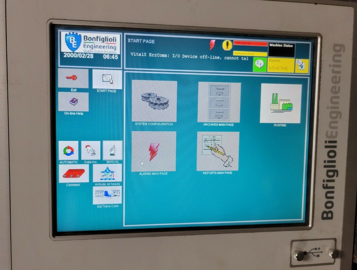 Bonfiglioli Engineering HMI Touch Panel 12” Screen 18-36VDC Input   2B