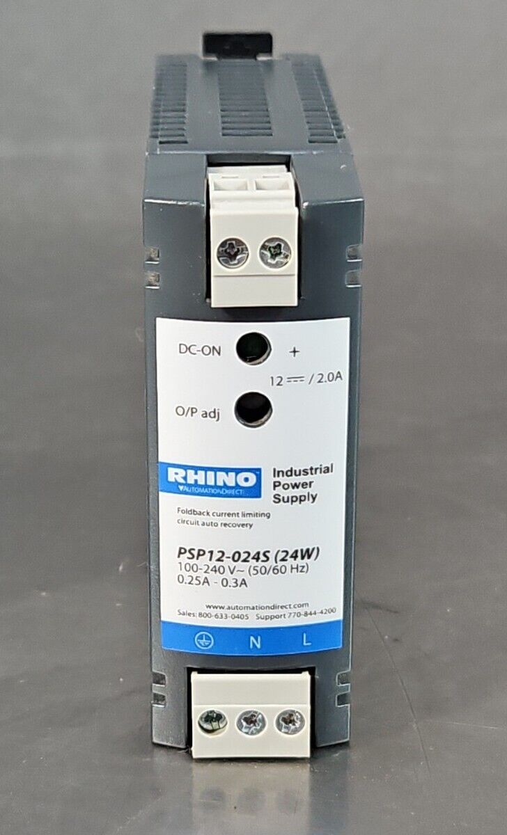 Rhino PSP12-024S Switching Power Supply. 100-240V-50/60 HZ 0.25 -0.3A.     3C-23