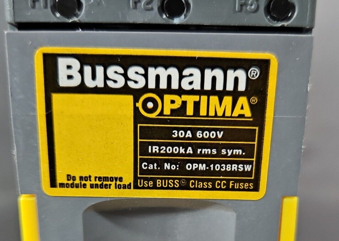 Bussmann Optima OPM-1038RSW Fuse Holder With ABB OT40F3.      3A-20