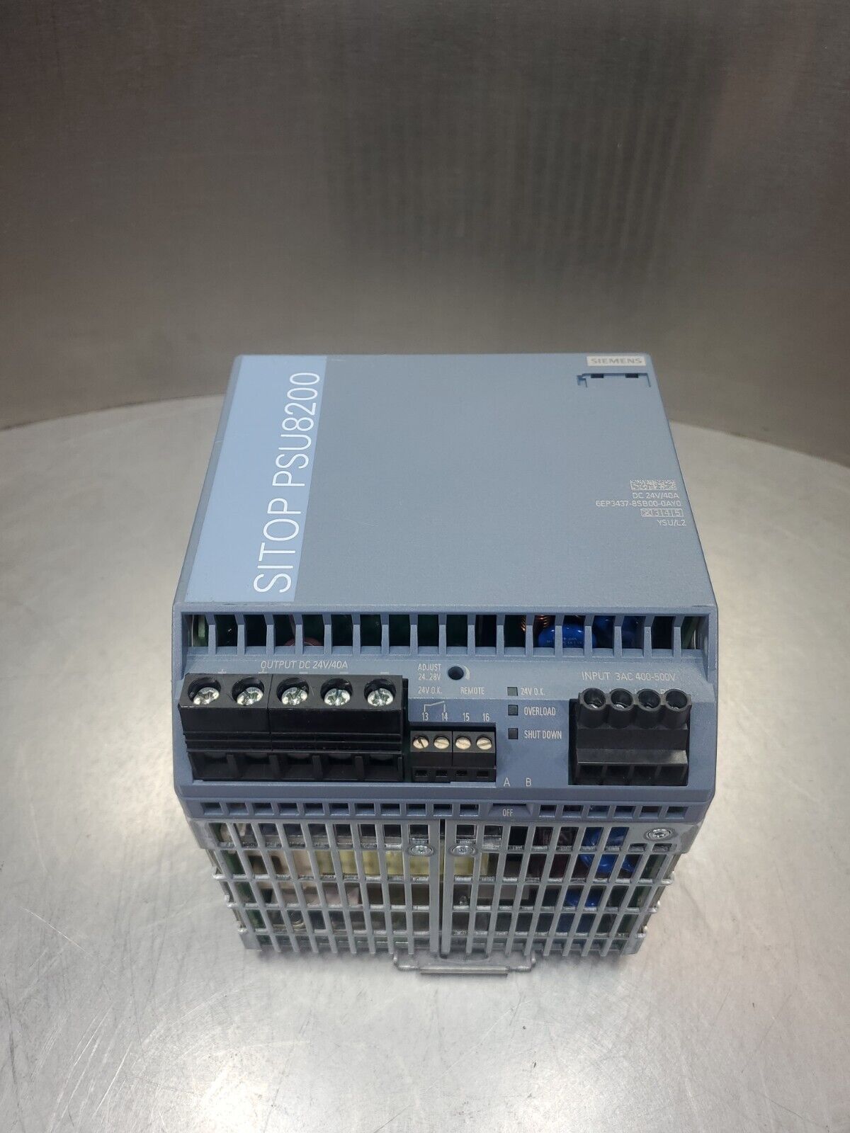Siemens SITOP PSU8200 (6EP3437-8SB00-0AY0) 24VDC 40A Power Supply.          4B-2
